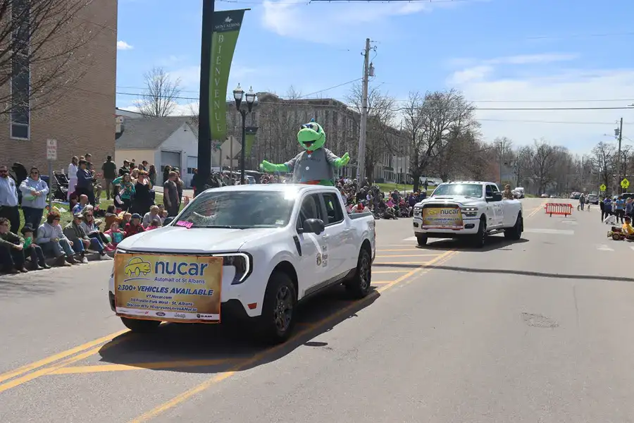 Nucar at the 2026 VT Maple Parade with Champ