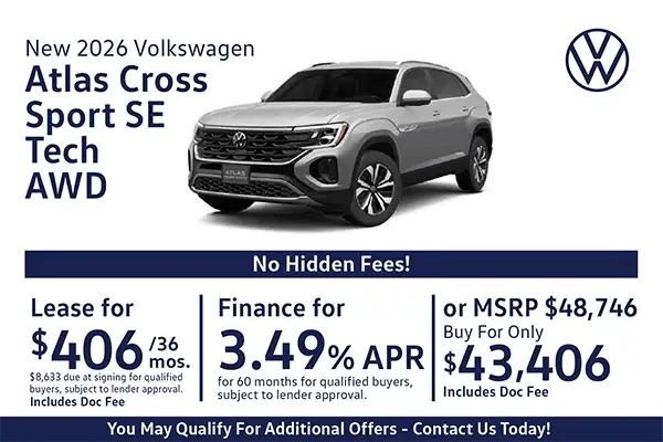 New 2026 Volkswagen Atlas Cross Sport 