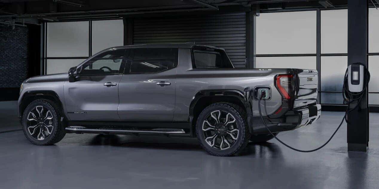 GMC Sierra EV Pickup Gray Inside Plug In