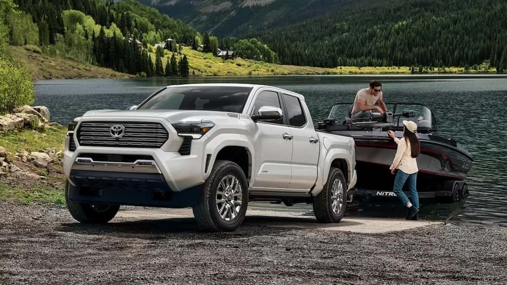 2024 Toyota Tacoma towing a boat