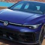 Front View Blue VW Driving