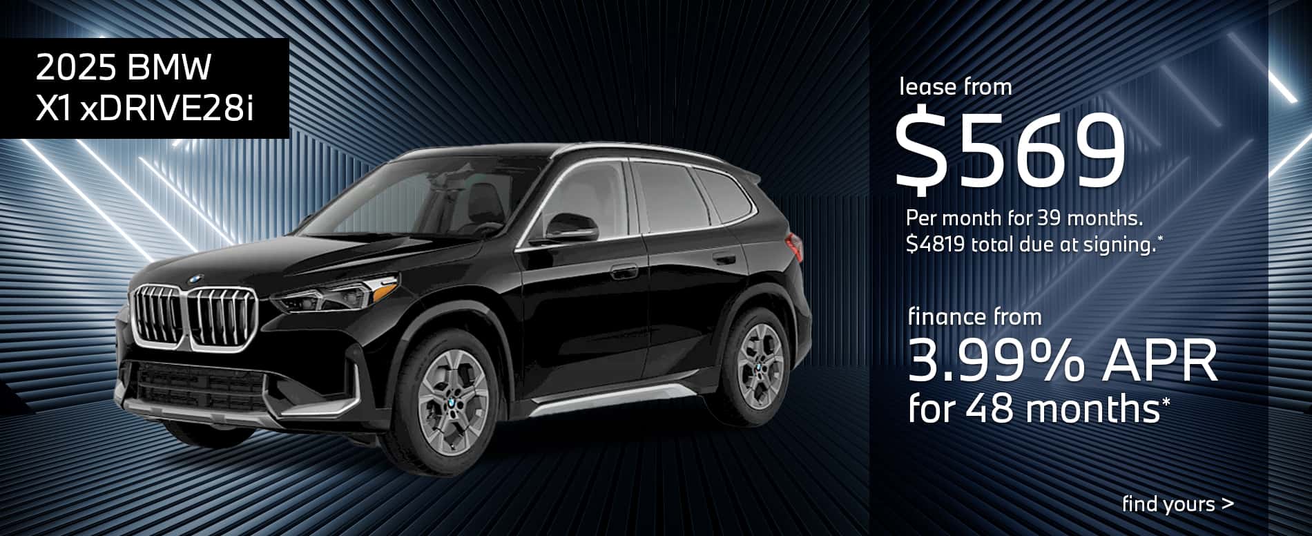 2025 X1 xDRIVE28i - lease from $569 a month for 39 months with $4819 due at signing