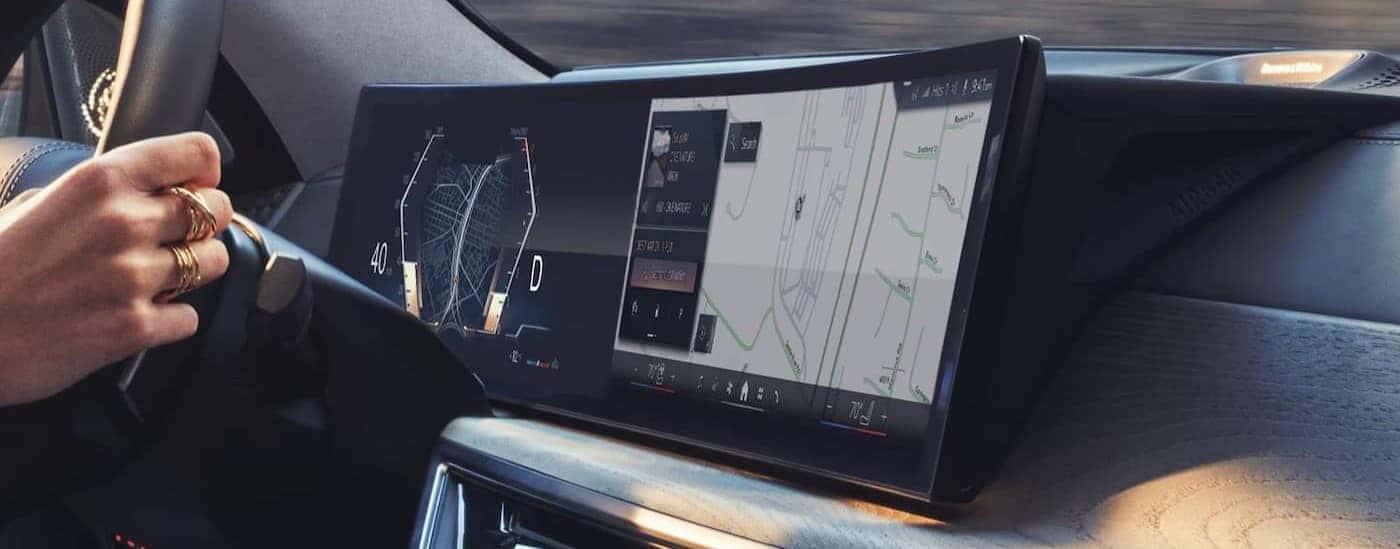 Close-up of digital dash in a 2026 BMW X7 for sale near Bedford..