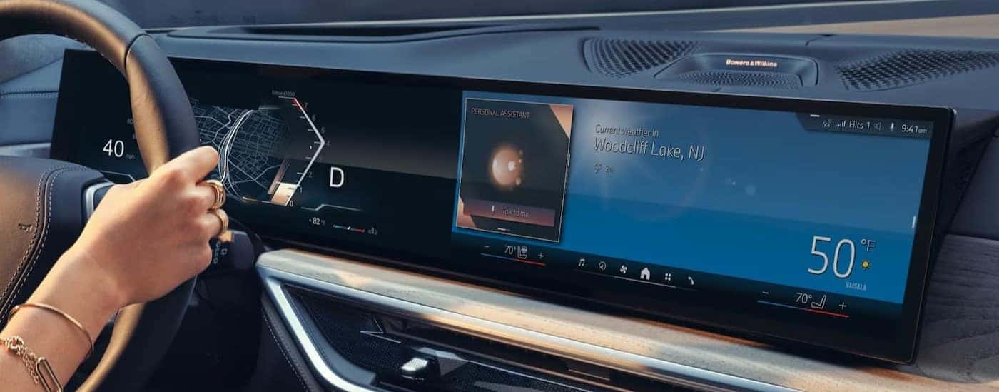 Close-up of the digital dash in a 2026 BMX X7.