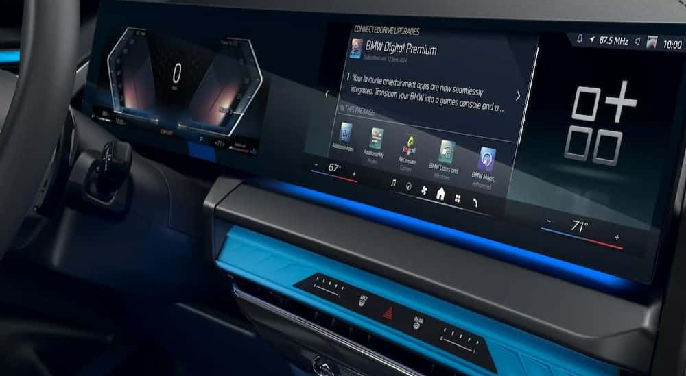 Close-up of the digital dashboard on a 2025 BMW X3.