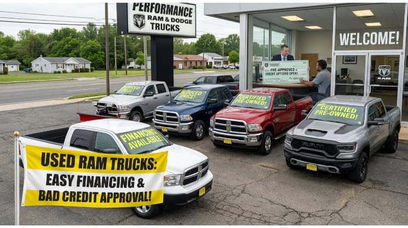Used Dodge Charger, Challenger, and RAM vehicles available at a South Jersey dealership with financing options.