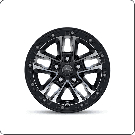 17-Inch Machined Faced Black Beadlock Wheels with Black Pockets
