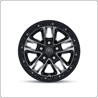 17-Inch Machined Faced Black Beadlock Wheels with Black Pockets