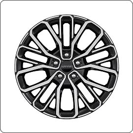 21-Inch Machined Gray with Mid-Gloss Granite Crystal Painted Pockets