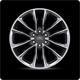 22-Inch Polished Aluminum Wheels with Black Noise Pockets
