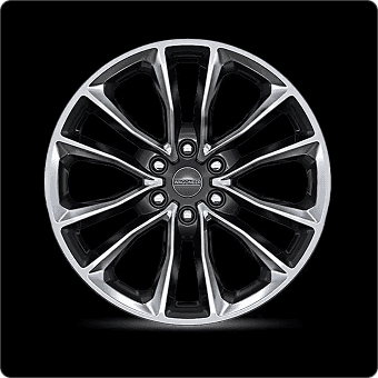 22-Inch Polished Aluminum Wheels with Black Noise Pockets