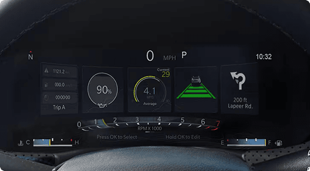 Available 10.25-Inch Digital Cluster Display