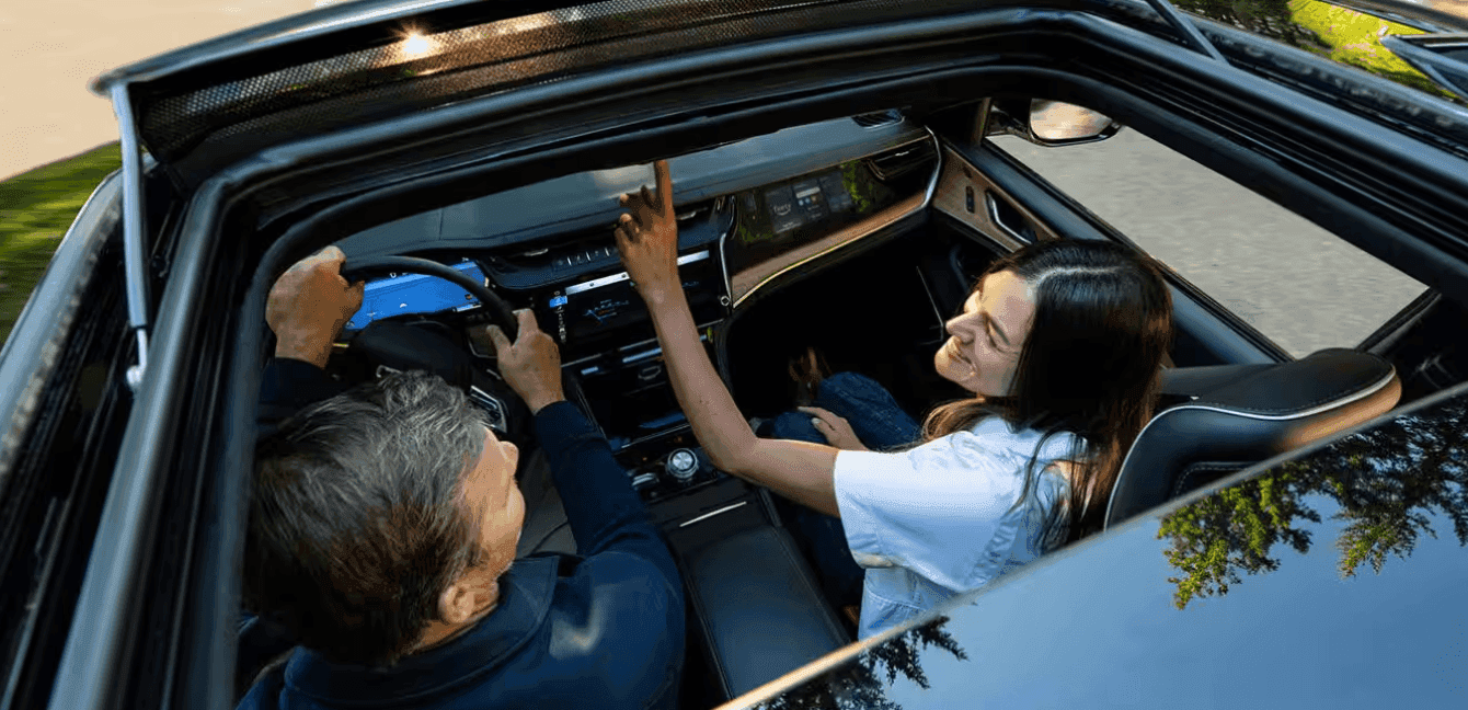 Interior of the 2026 Jeep Grand Cherokee for sale in Alvin, TX at Ron Carter CDJR