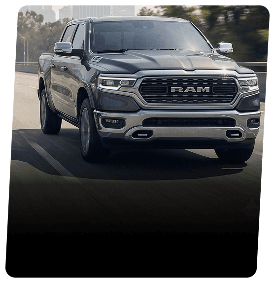 Dark gray RAM 1500 hybrid pickup truck