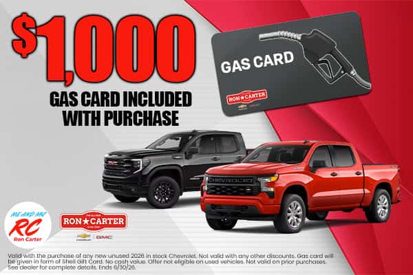 Gas Card Included With Purchase