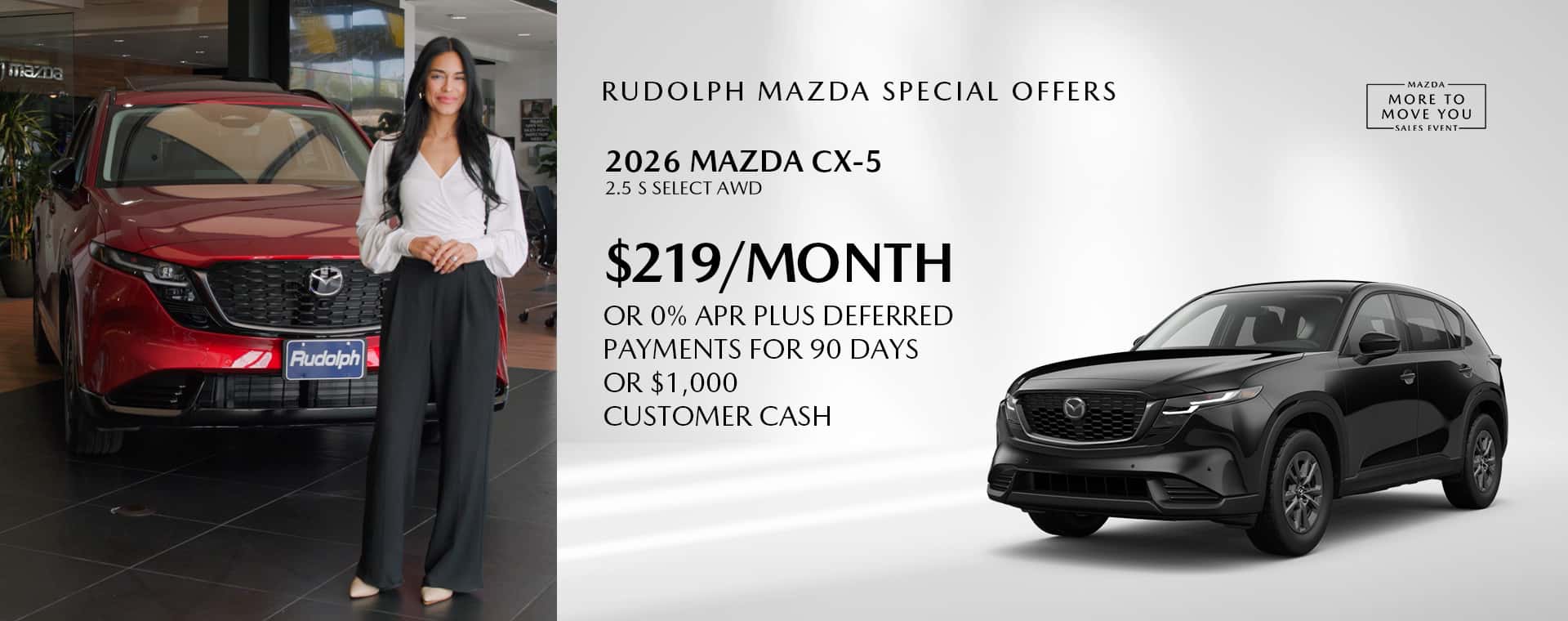 Mazda CX-5 - $219/mo or 90 day no payment or $1000 Customer Cash