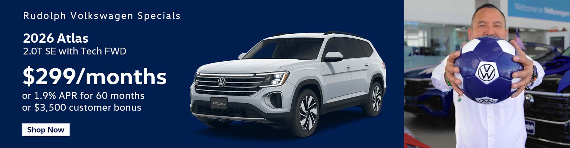 Atlas - $299 /mo or 1.9% APR or $3500 Customer Bonus