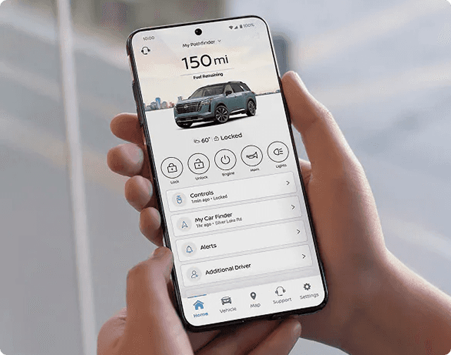 MyNISSAN App connected services on smartphone