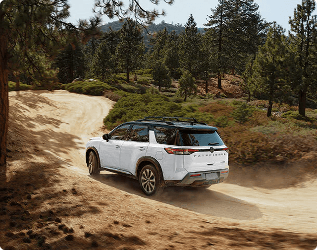 Nissan Pathfinder navigating an off-road trail