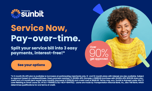 Buy now, pay-over-time for Service, Parts and Accessories. Split your service bill into 3 easy payments, interest-free!