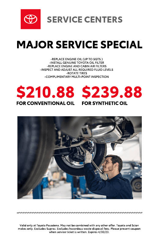 Auto Service Specials | Toyota Pasadena near Altadena