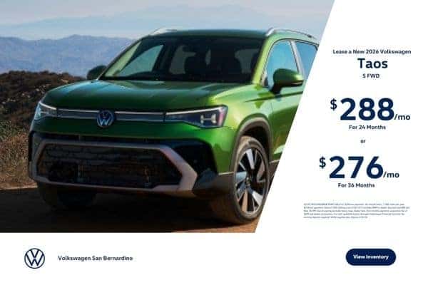 Lease a New 2026 Volkswagen Taos S FWD for $288/mo for 24 Months or $276/mo for 36 Months