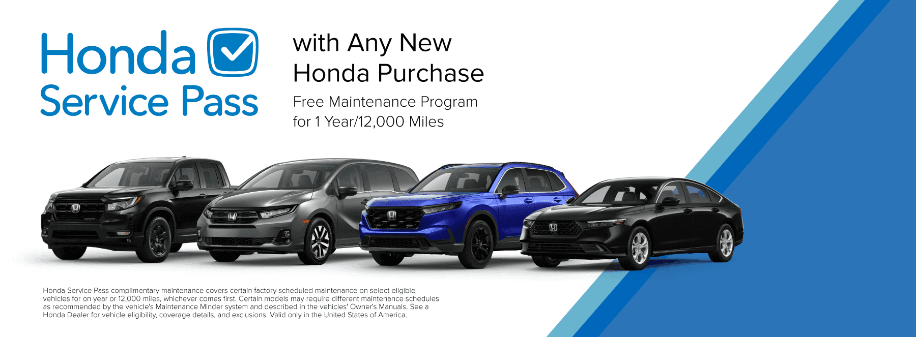 Honda Service Pass with any new Honda Purchase