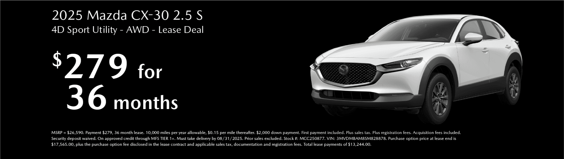 Mazda CX-30 $279 Lease Offer at West Herr Mazda of Canandaigua