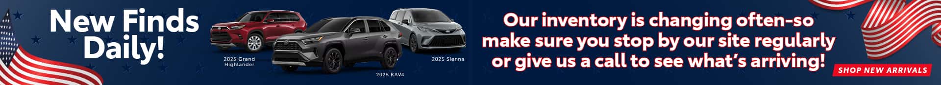 Inventory is changing daily - May SRP Desktop SRP Banner