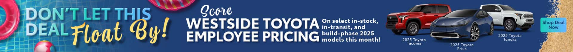 Westside Toyota Employee Pricing June Offer- Desktop SRP Banner Final