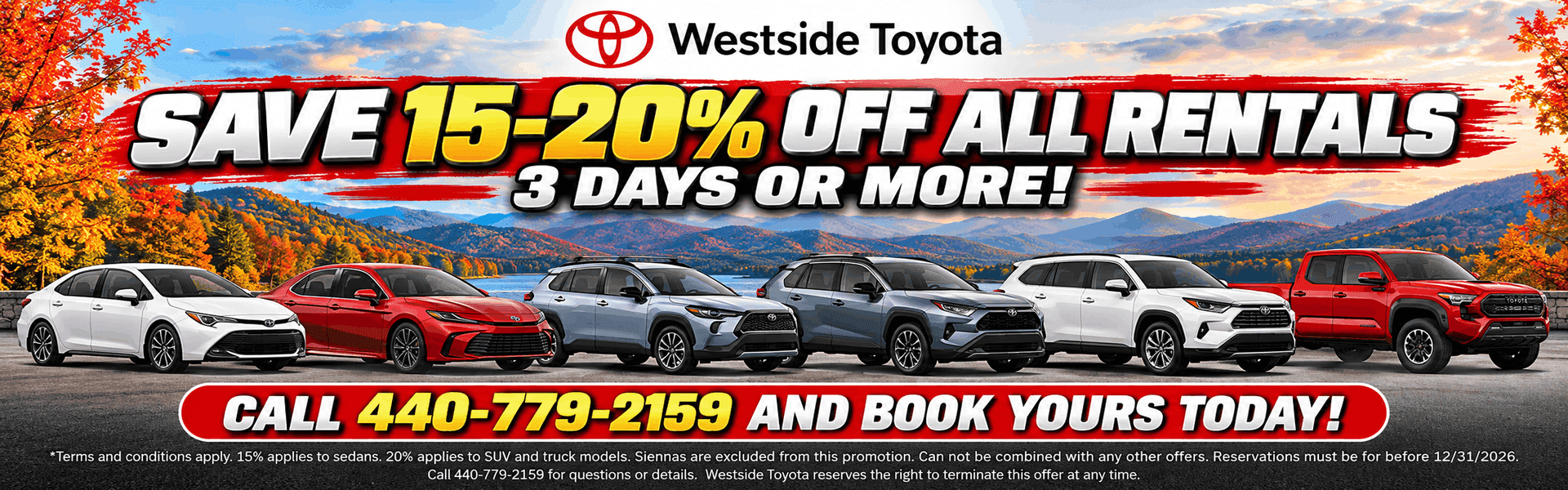 Rent a Toyota - Percentage Off Rentals Offer - Desktop Slide