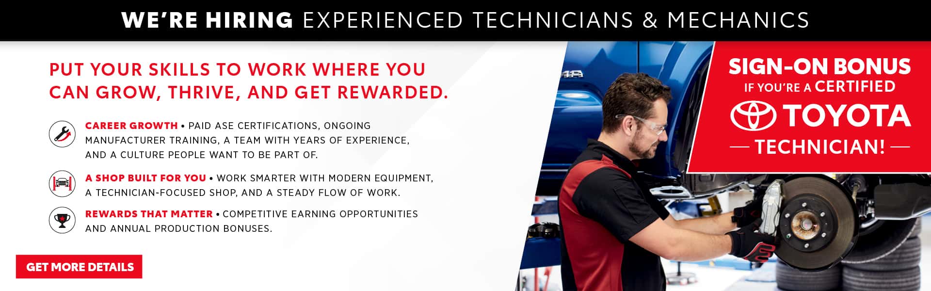 Westside Toyota Service Center Hiring Ad - Desktop Slide