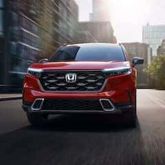 A front facing gray Honda CRV